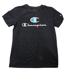 Champion Kids 18/20 Black Athletic Short Sleeve TShirt Youth